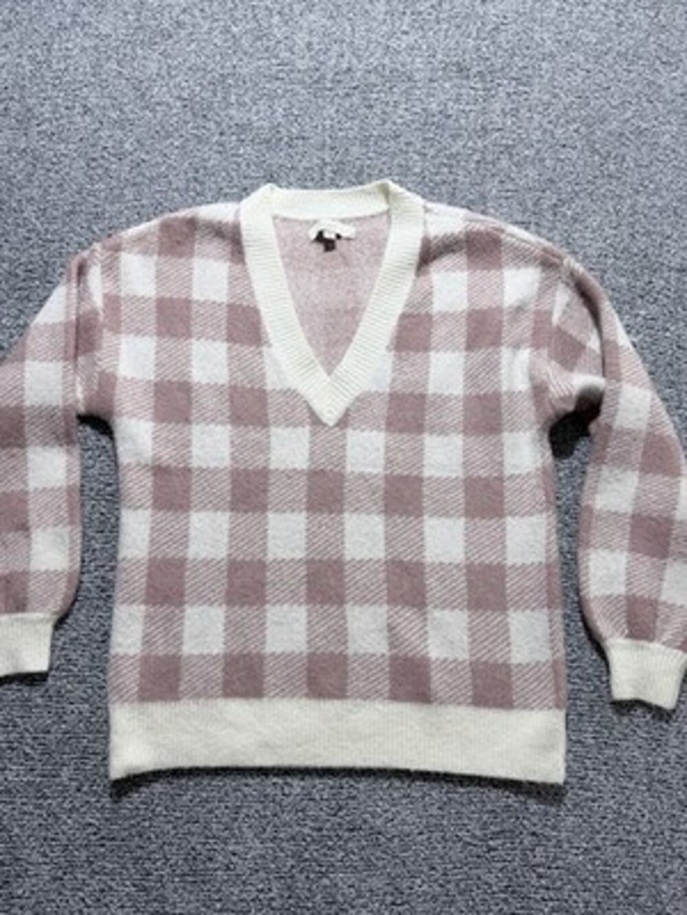 Loft V-Neck, Cottagecore, Preppy, CozyCore, Buffalo Checkered Sweater